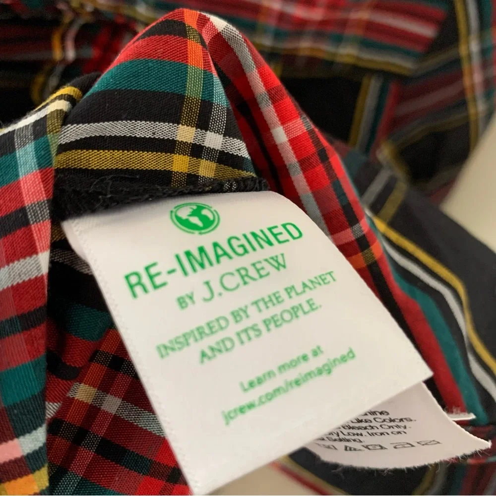 J Crew Tartan Plaid Jewel Blouse